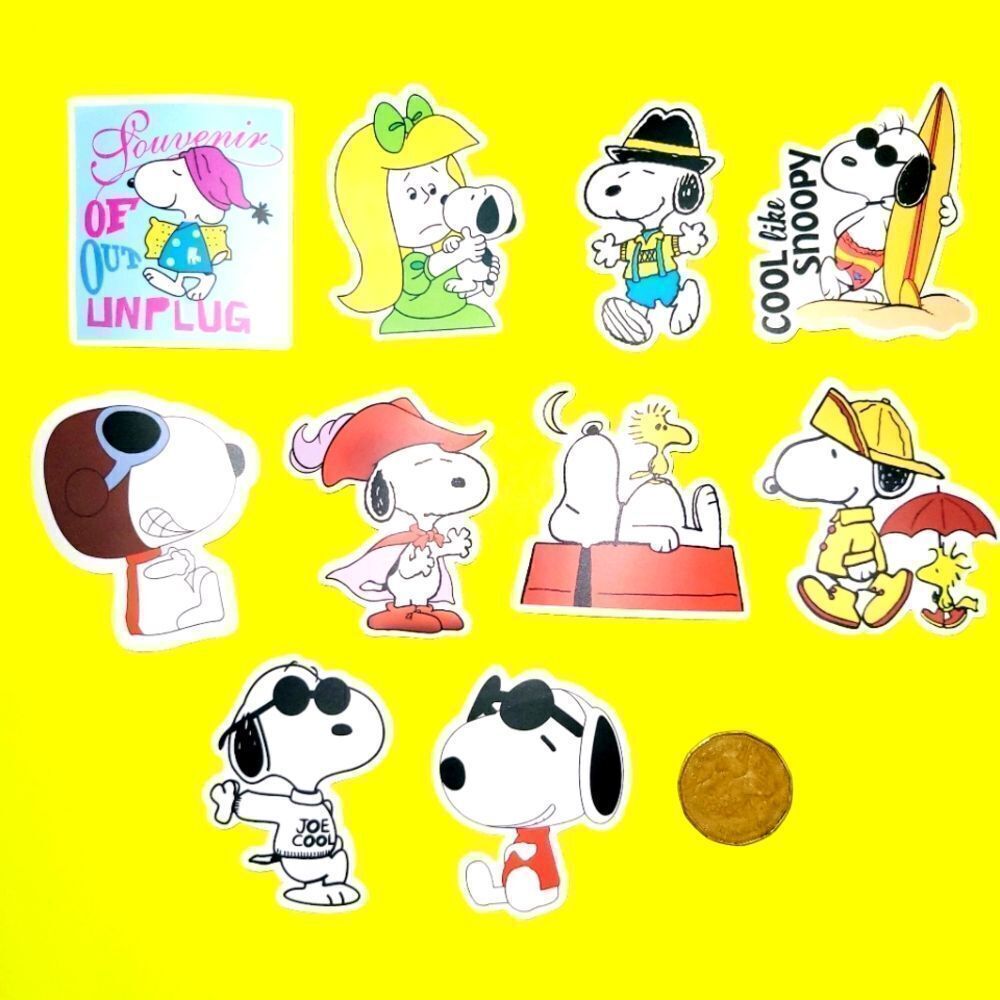 3/$20 Brand New 10x Snoopy Waterproof Stickers #_